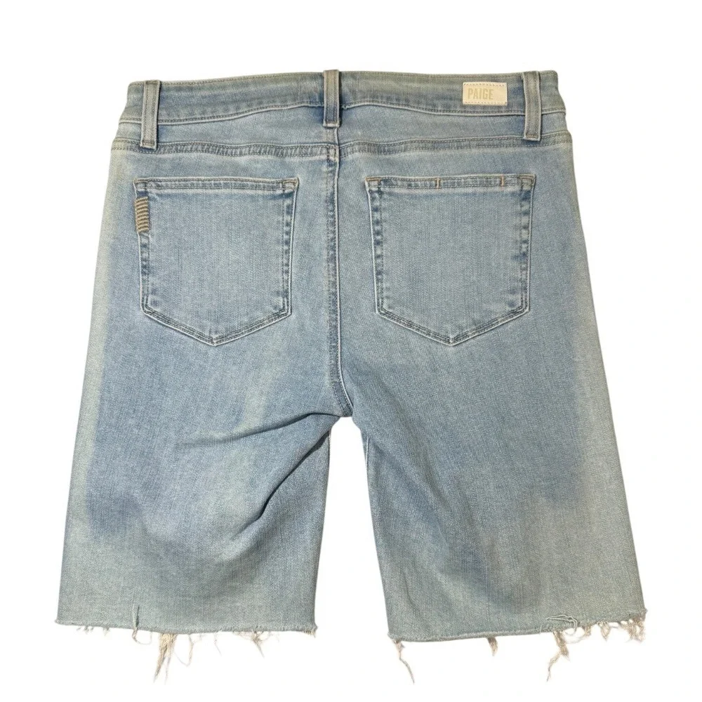 Paige Jax Knee Cut Off‎ Short Niana Destructed Light Wash Denim Size 4 (27)